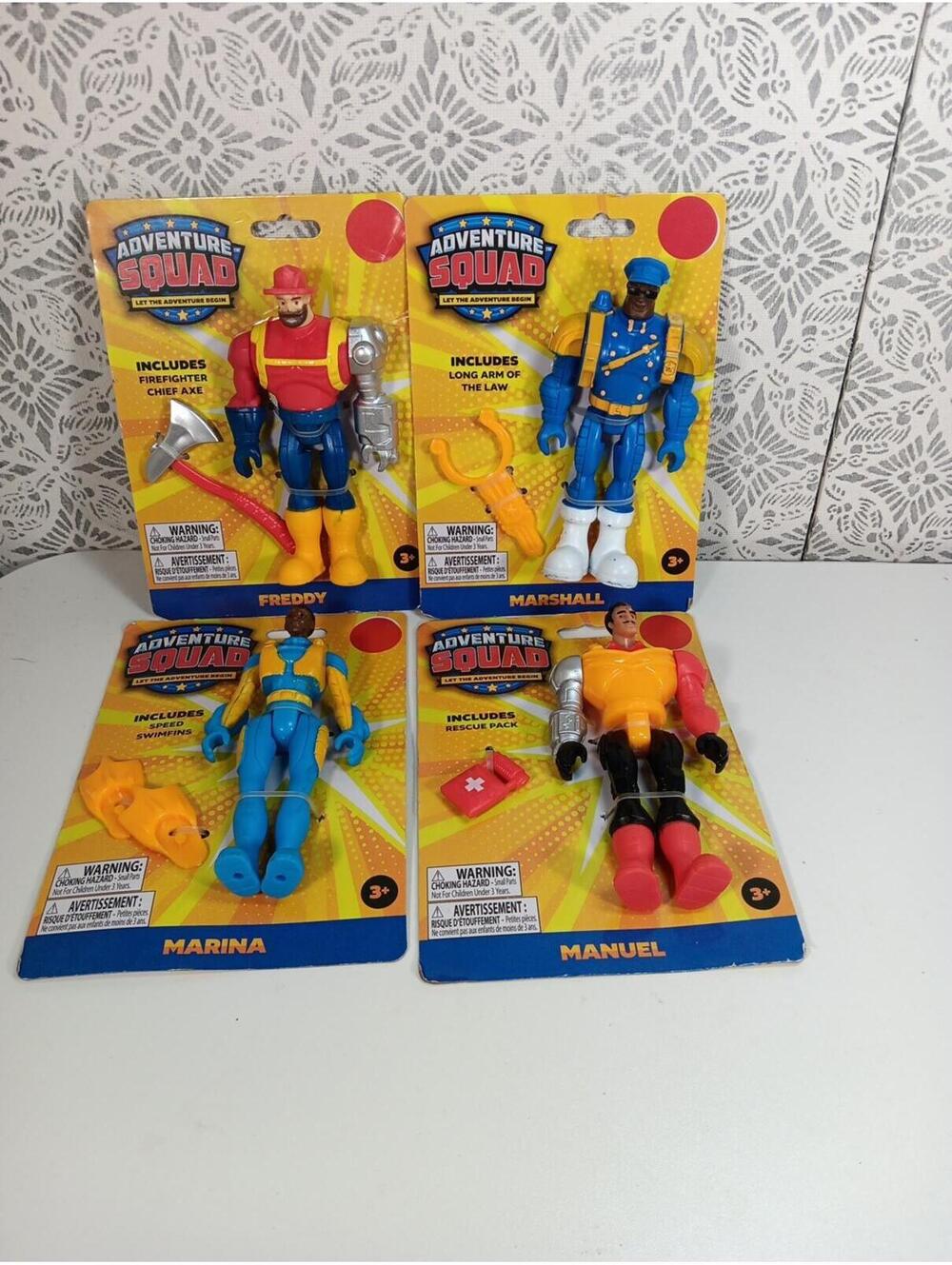 Adventure Squad Full Squad: Marshall Manuel Freddy & Marina Action Figures New